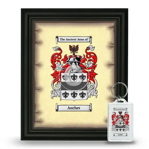 Aucher Framed Coat of Arms and Keychain - Black