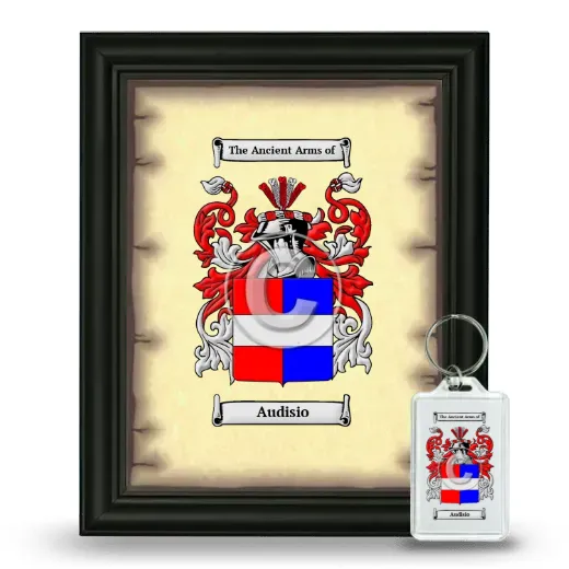 Audisio Framed Coat of Arms and Keychain - Black