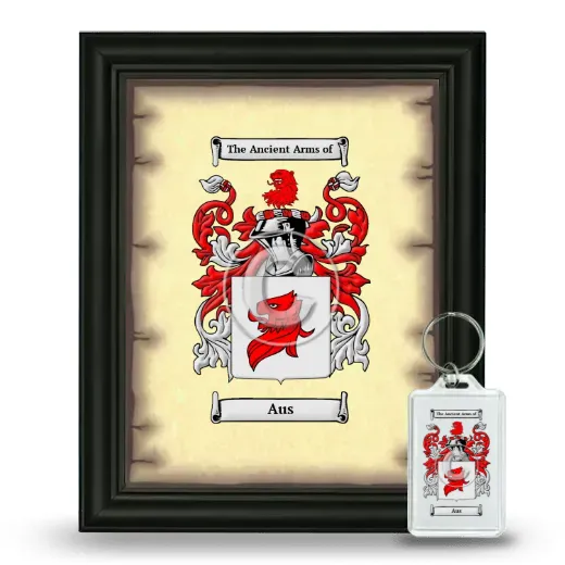 Aus Framed Coat of Arms and Keychain - Black