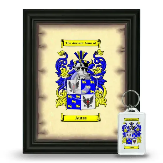Autes Framed Coat of Arms and Keychain - Black