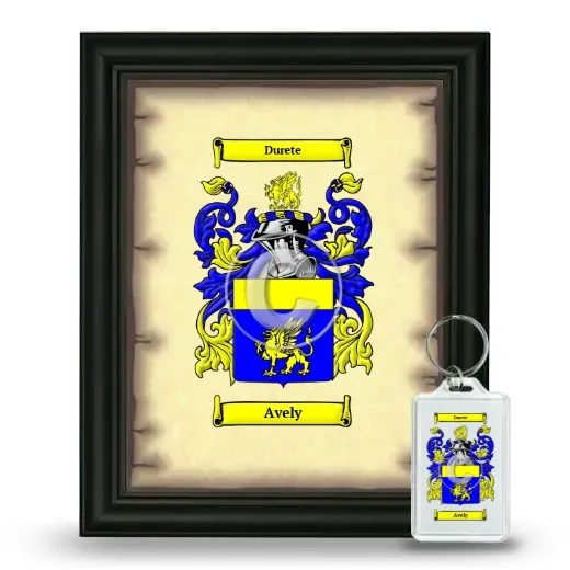 Avely Framed Coat of Arms and Keychain - Black