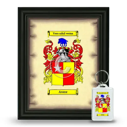 Avere Framed Coat of Arms and Keychain - Black