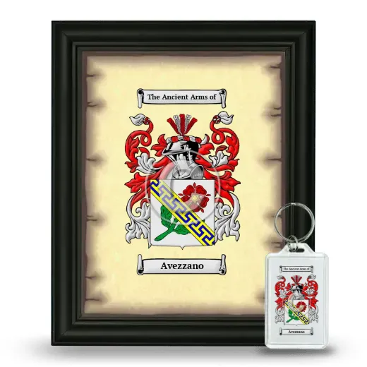 Avezzano Framed Coat of Arms and Keychain - Black