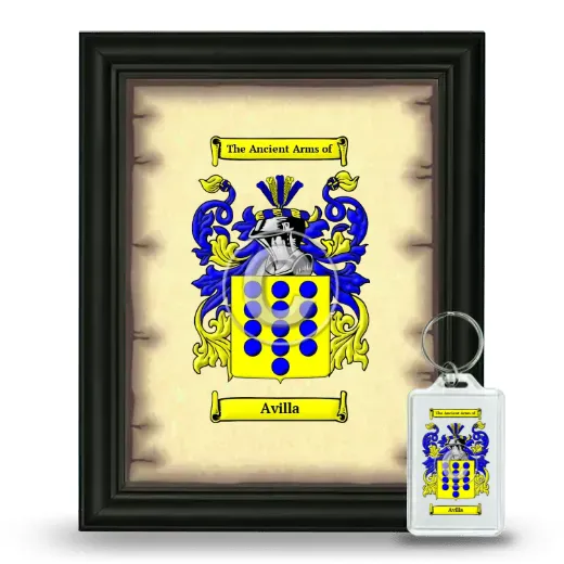 Avilla Framed Coat of Arms and Keychain - Black