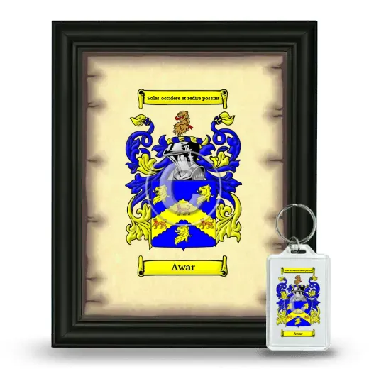 Awar Framed Coat of Arms and Keychain - Black