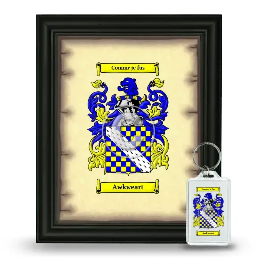 Awkweart Framed Coat of Arms and Keychain - Black
