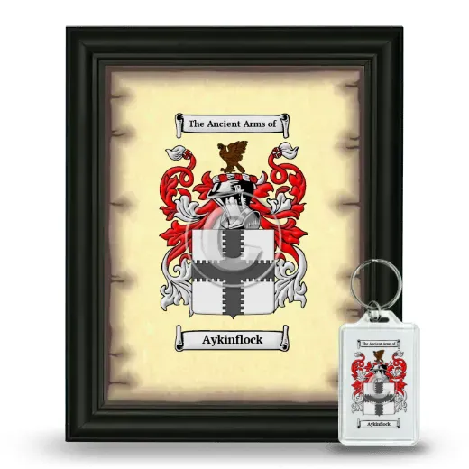 Aykinflock Framed Coat of Arms and Keychain - Black