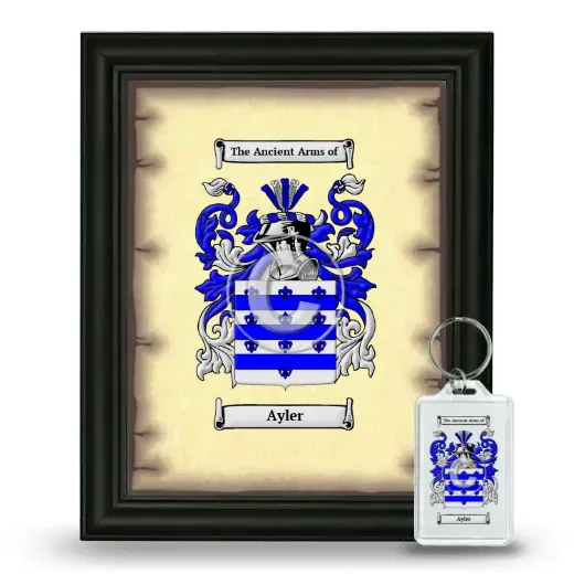 Ayler Framed Coat of Arms and Keychain - Black