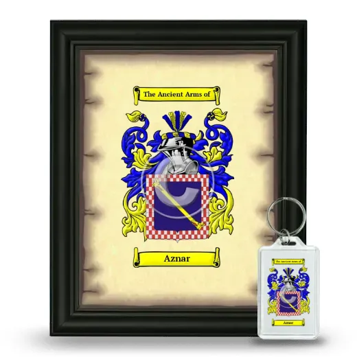 Aznar Framed Coat of Arms and Keychain - Black
