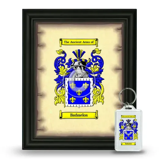 Bañuelos Framed Coat of Arms and Keychain - Black