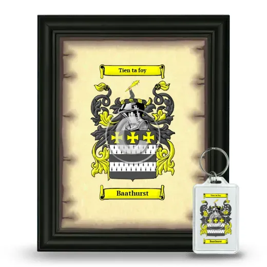 Baathurst Framed Coat of Arms and Keychain - Black