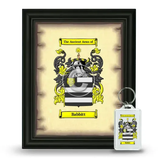 Babbitt Framed Coat of Arms and Keychain - Black