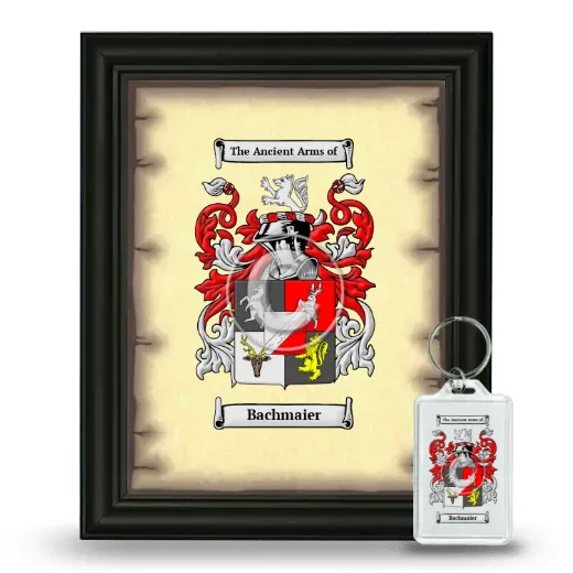 Bachmaier Framed Coat of Arms and Keychain - Black