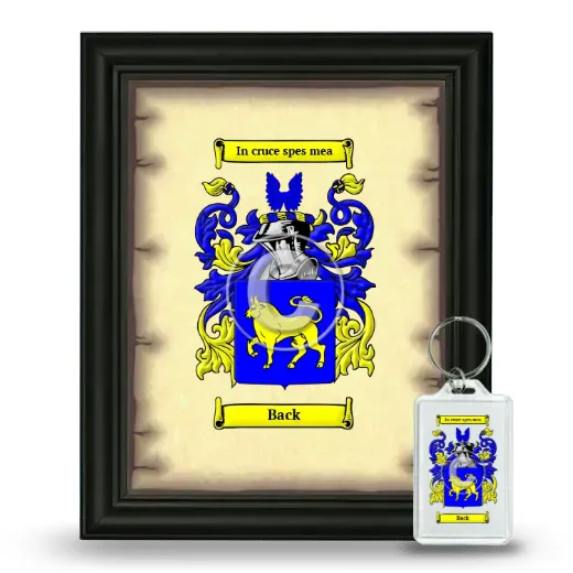 Back Framed Coat of Arms and Keychain - Black