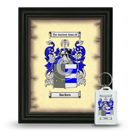 Backen Framed Coat of Arms and Keychain - Black