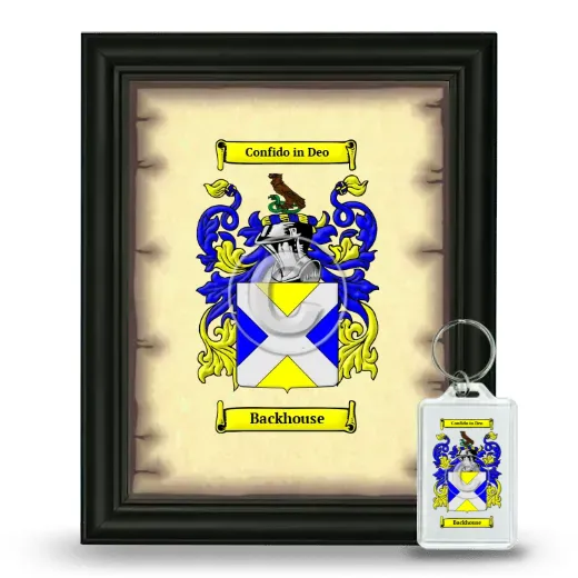 Backhouse Framed Coat of Arms and Keychain - Black