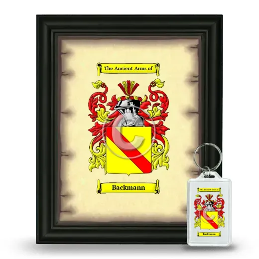 Backmann Framed Coat of Arms and Keychain - Black