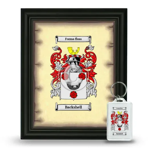 Backshell Framed Coat of Arms and Keychain - Black