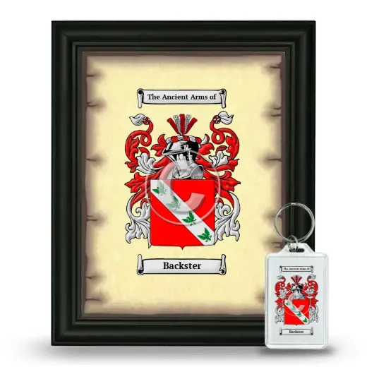 Backster Framed Coat of Arms and Keychain - Black