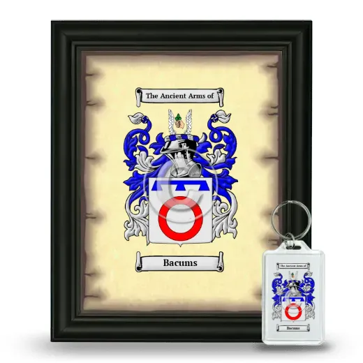 Bacums Framed Coat of Arms and Keychain - Black