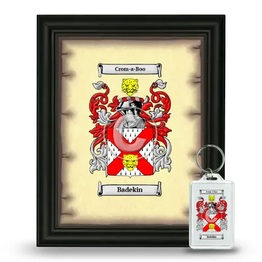 Badekin Framed Coat of Arms and Keychain - Black