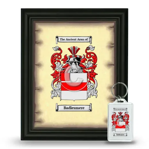 Badlesmere Framed Coat of Arms and Keychain - Black