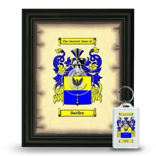 Baelley Framed Coat of Arms and Keychain - Black