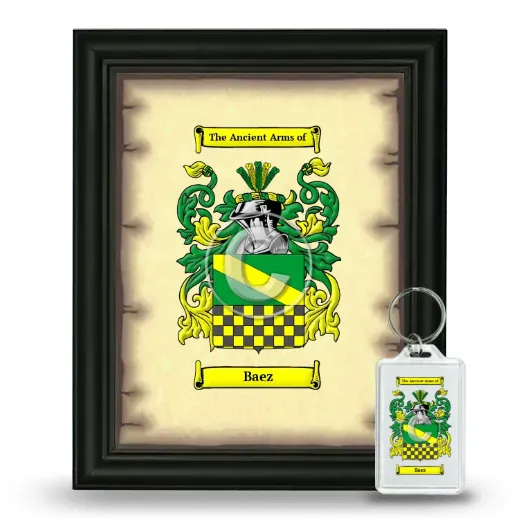 Baez Framed Coat of Arms and Keychain - Black