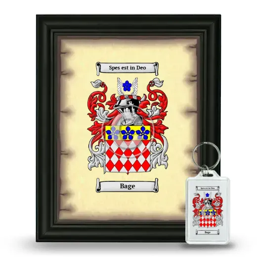Bage Framed Coat of Arms and Keychain - Black