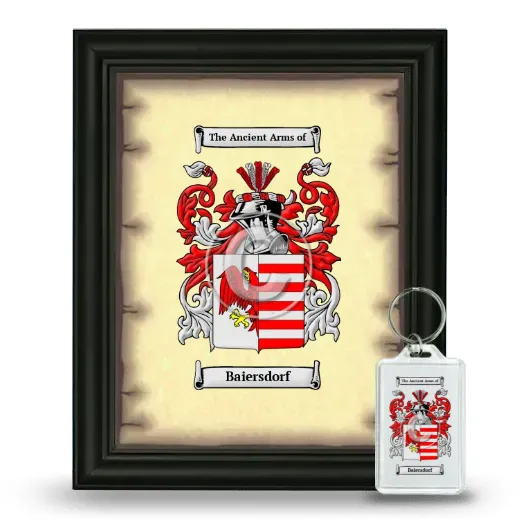 Baiersdorf Framed Coat of Arms and Keychain - Black