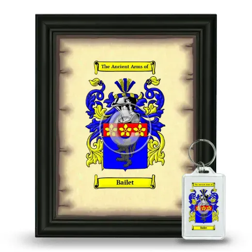 Bailet Framed Coat of Arms and Keychain - Black