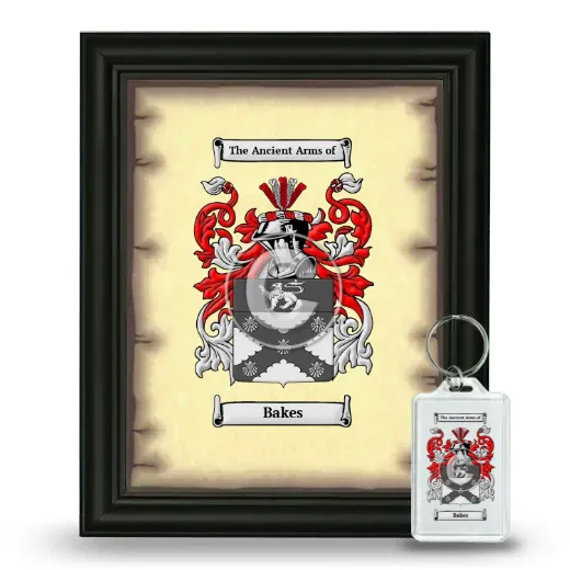 Bakes Framed Coat of Arms and Keychain - Black