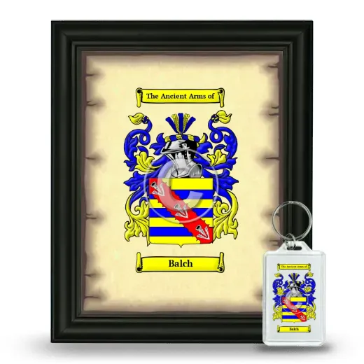 Balch Framed Coat of Arms and Keychain - Black