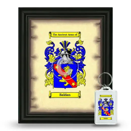 Baldan Framed Coat of Arms and Keychain - Black