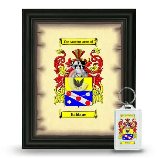 Baldane Framed Coat of Arms and Keychain - Black
