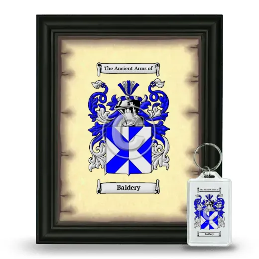 Baldery Framed Coat of Arms and Keychain - Black