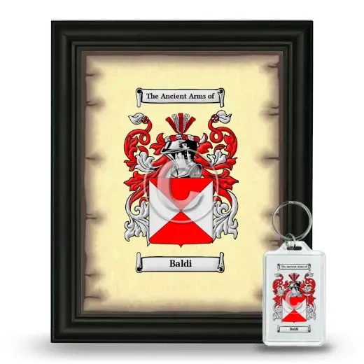 Baldi Framed Coat of Arms and Keychain - Black