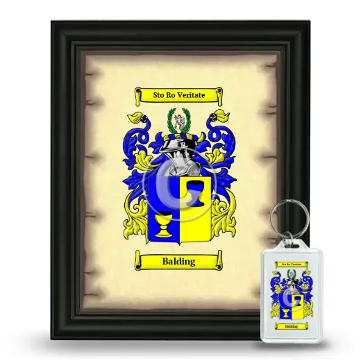 Balding Framed Coat of Arms and Keychain - Black