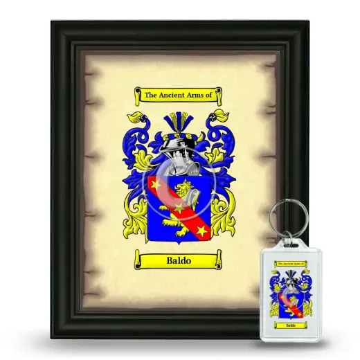 Baldo Framed Coat of Arms and Keychain - Black