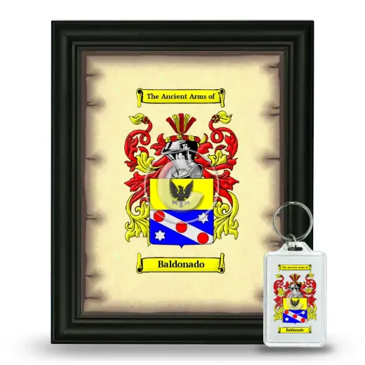 Baldonado Framed Coat of Arms and Keychain - Black