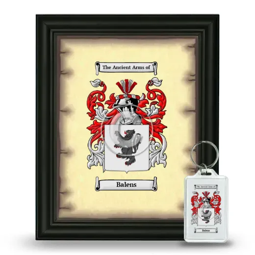 Balens Framed Coat of Arms and Keychain - Black