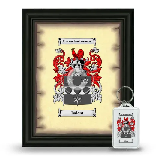 Balent Framed Coat of Arms and Keychain - Black