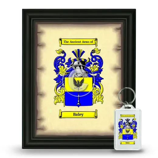 Baley Framed Coat of Arms and Keychain - Black