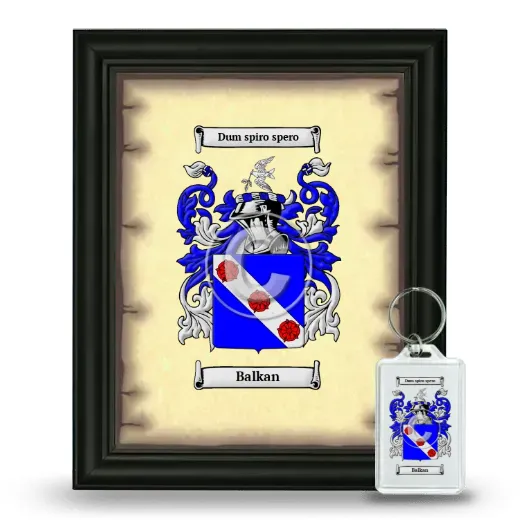 Balkan Framed Coat of Arms and Keychain - Black