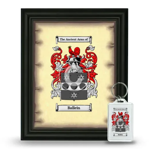 Ballein Framed Coat of Arms and Keychain - Black