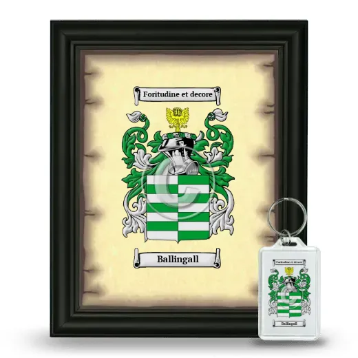 Ballingall Framed Coat of Arms and Keychain - Black