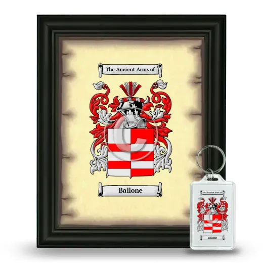 Ballone Framed Coat of Arms and Keychain - Black