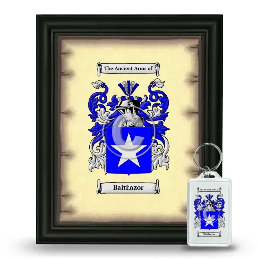 Balthazor Framed Coat of Arms and Keychain - Black