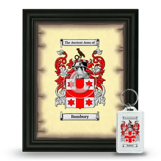 Bambury Framed Coat of Arms and Keychain - Black