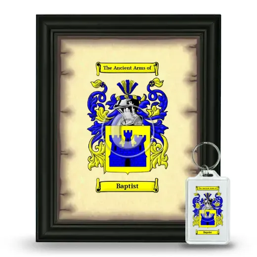 Baptist Framed Coat of Arms and Keychain - Black